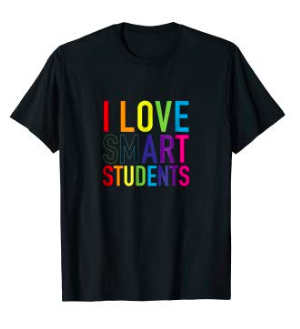 Knowa's Art "I LOVE smART STUDENTS" Rainbow, Multi-color T-Shirt
