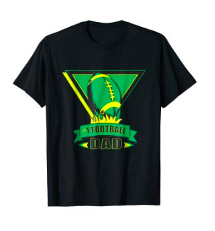Knowa's Art "Number 1 Football Dad" T-Shirt, green and yellow, Father's Day