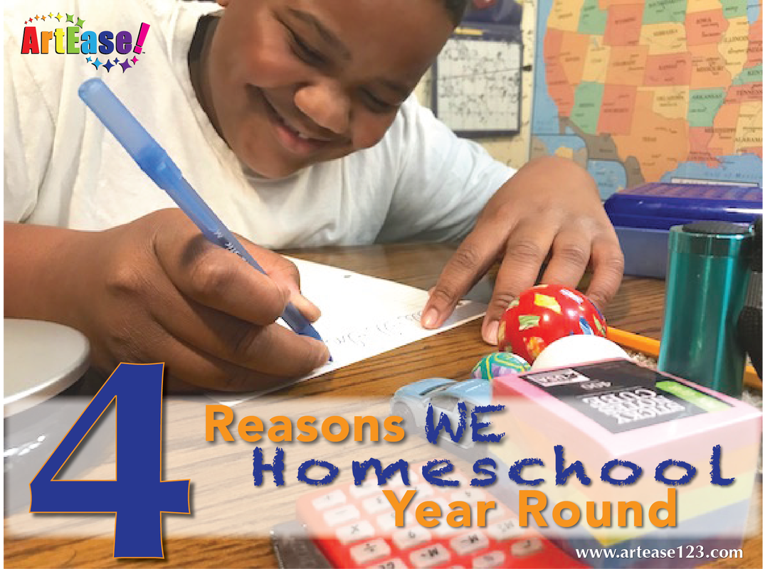 4 Reasons We Homeschool Year Round-Xander Writing
