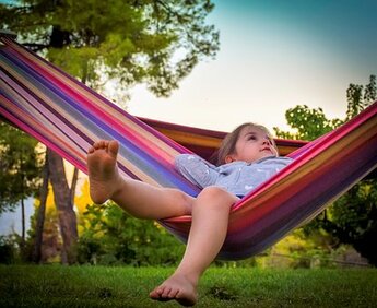 Lazy Dilly Day - little girl in hammock